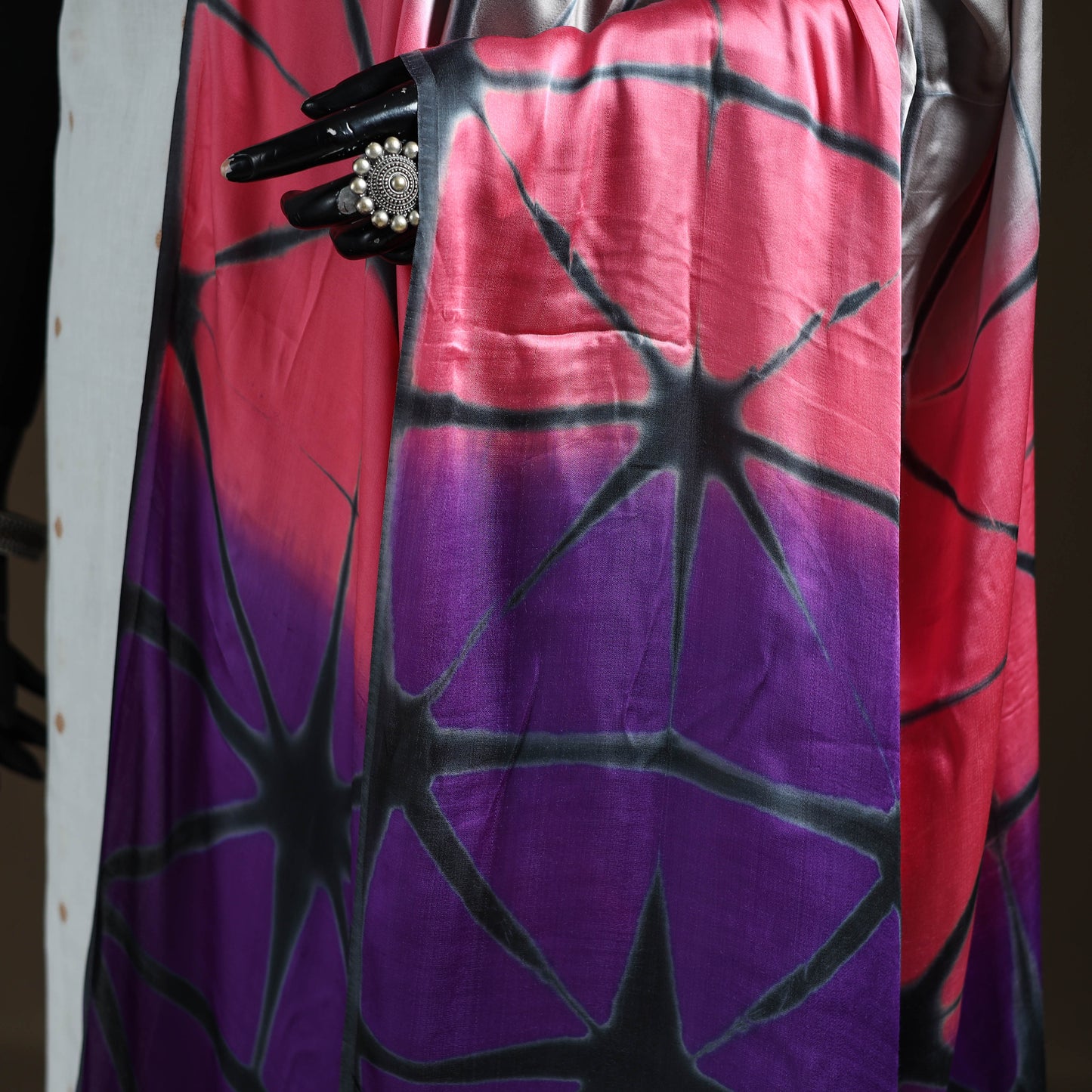 Multicolor - Shibori Clamp Dyed Modal Silk Dupatta with Zari Border 24