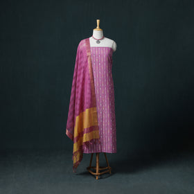 Pochampally Ikat Cotton Unstitched Dress Material: Kurta & Dupatta 29