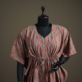 Ajrakh Hand Block Print Natural Dyed Cotton Short Kaftan 55