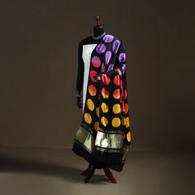 Multicolor - Shibori Clamp Dyed Modal Silk Dupatta with Zari Border 25