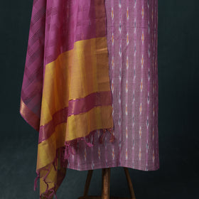 Pochampally Ikat Cotton Unstitched Dress Material: Kurta & Dupatta 29