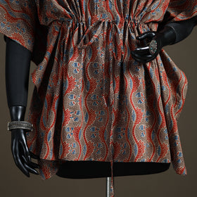Ajrakh Hand Block Print Natural Dyed Cotton Short Kaftan 55