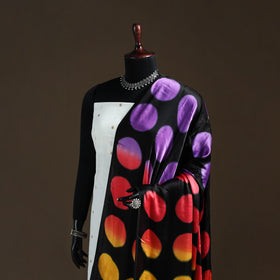 Multicolor - Shibori Clamp Dyed Modal Silk Dupatta with Zari Border 25
