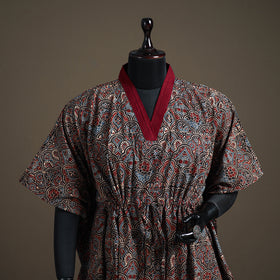 Ajrakh Hand Block Print Natural Dyed Cotton Short Kaftan 56