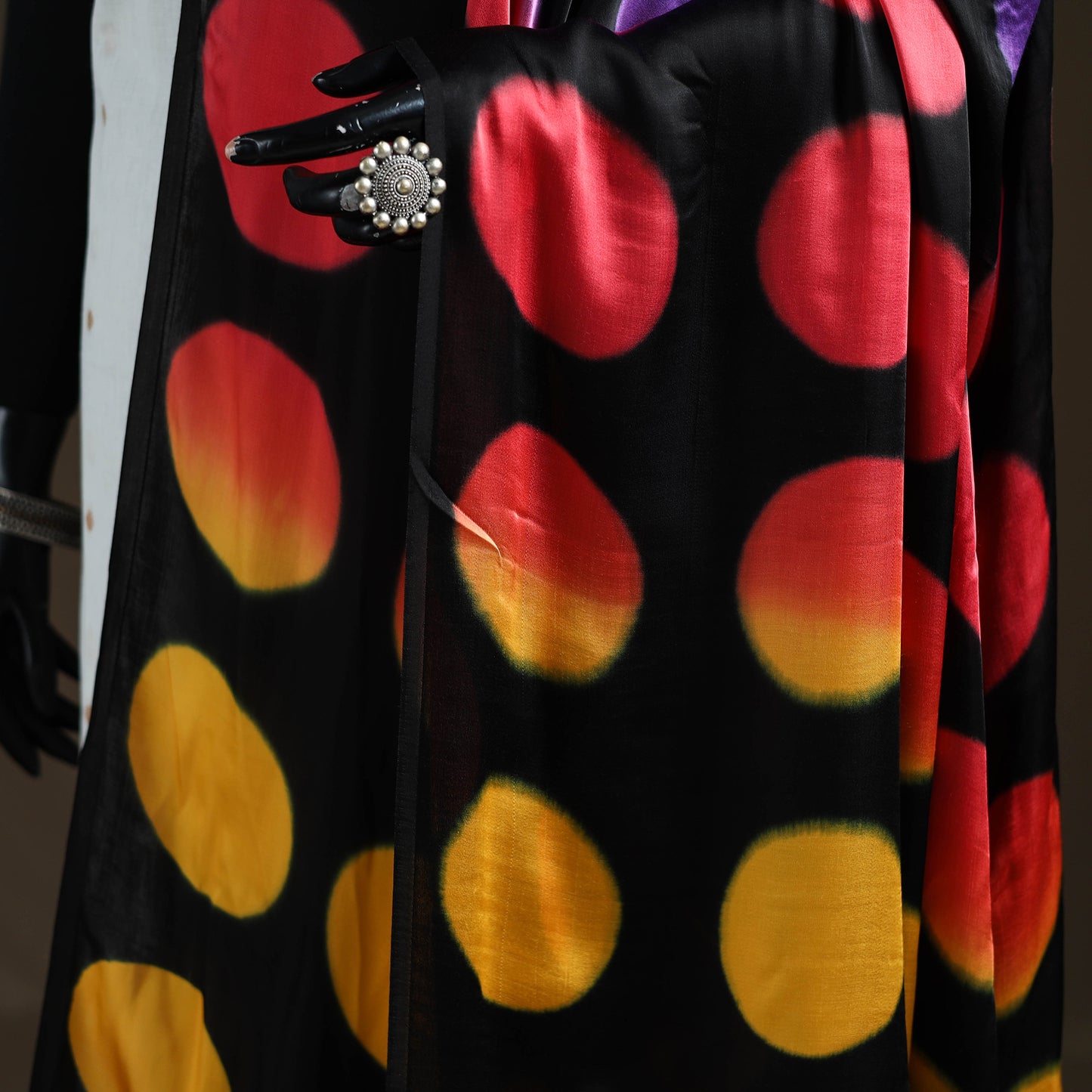 Multicolor - Shibori Clamp Dyed Modal Silk Dupatta with Zari Border 25