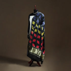 Multicolor - Shibori Clamp Dyed Modal Silk Dupatta with Zari Border 26