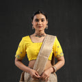 Buy Yellow Zardozi Hand Embroidery Cotton Blouse Online