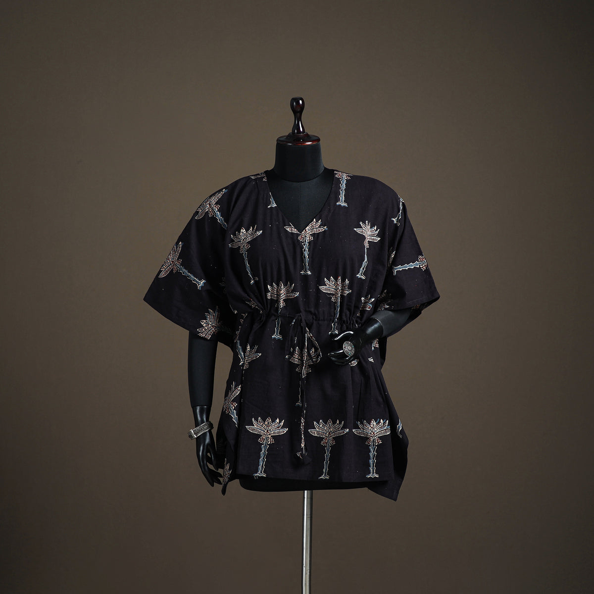 Ajrakh Hand Block Print Natural Dyed Cotton Short Kaftan 57