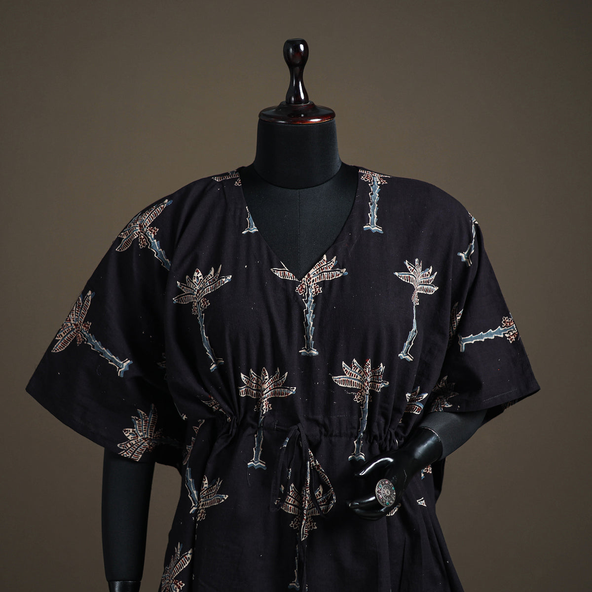 Ajrakh Hand Block Print Natural Dyed Cotton Short Kaftan 57