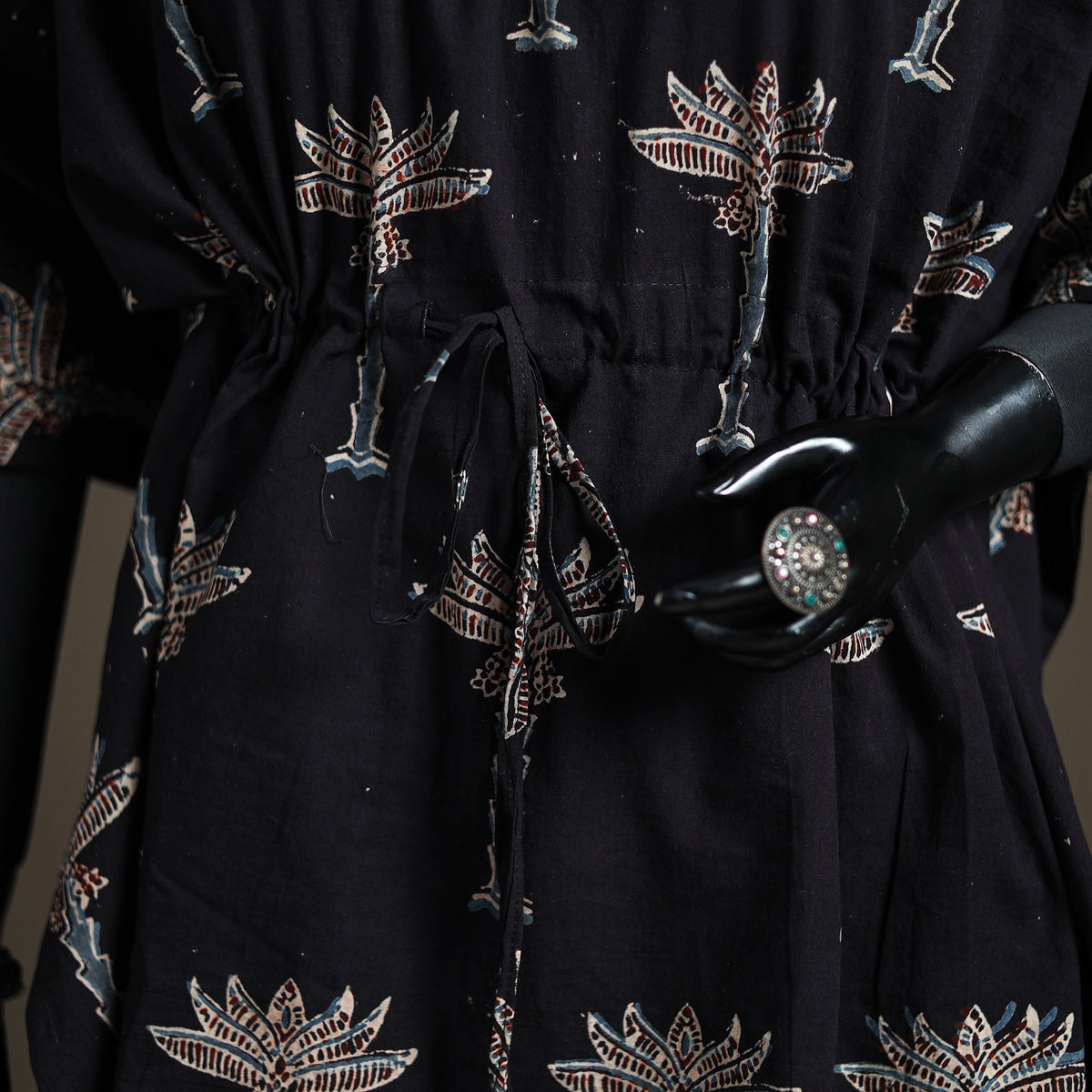 Ajrakh Hand Block Print Natural Dyed Cotton Short Kaftan 57