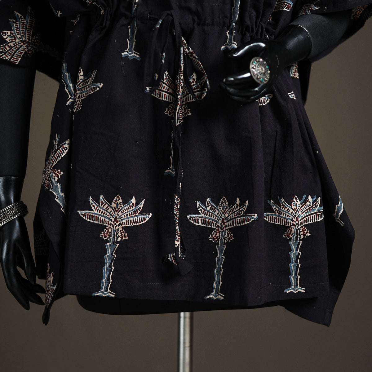 Ajrakh Hand Block Print Natural Dyed Cotton Short Kaftan 57