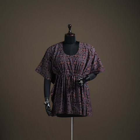 Ajrakh Hand Block Print Natural Dyed Cotton Short Kaftan 58