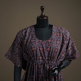 Ajrakh Hand Block Print Natural Dyed Cotton Short Kaftan 58