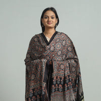 Black - Ajrakh Modal Silk Dupatta with Zari Border 83