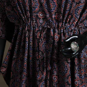 Ajrakh Hand Block Print Natural Dyed Cotton Short Kaftan 58