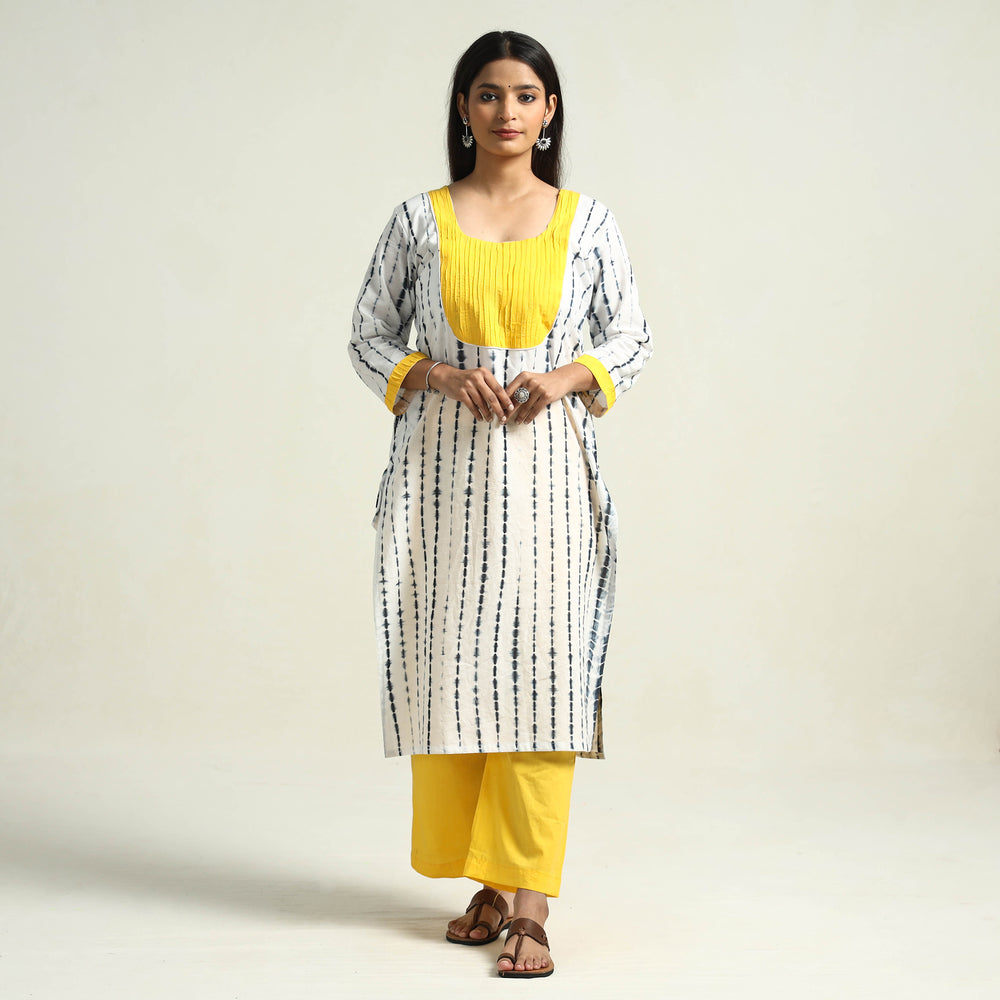 Shibori Kurta with Palazzo & Dupatta Set
