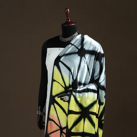 Multicolor - Shibori Clamp Dyed Modal Silk Dupatta with Zari Border 30