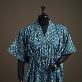 Ajrakh Hand Block Print Natural Dyed Cotton Short Kaftan 59