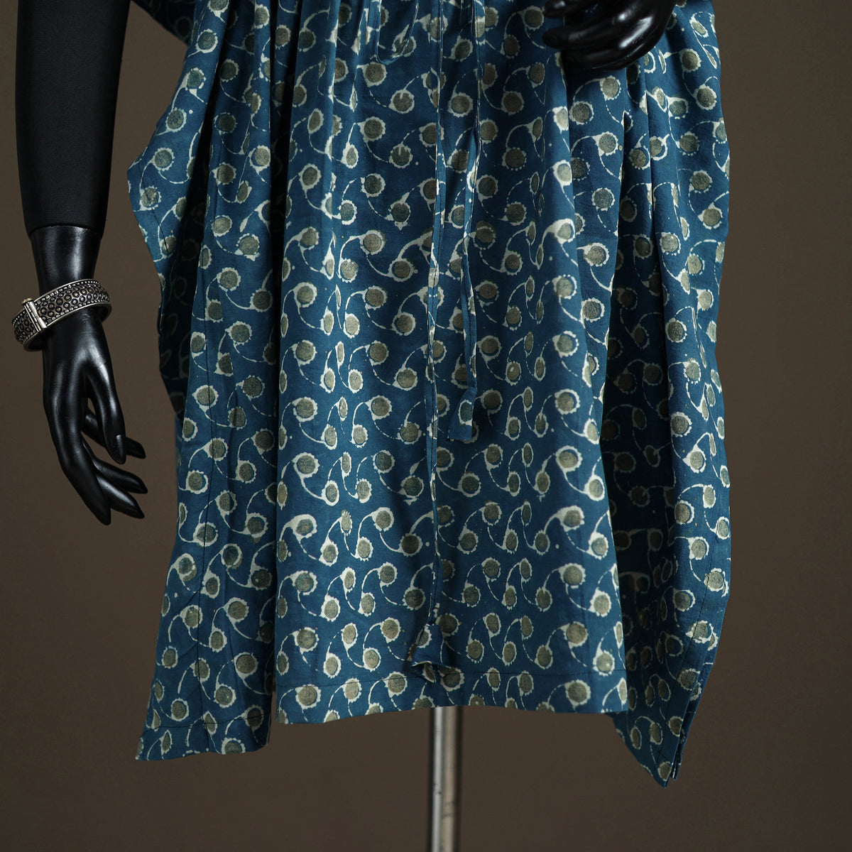 Ajrakh Hand Block Print Natural Dyed Cotton Short Kaftan 59