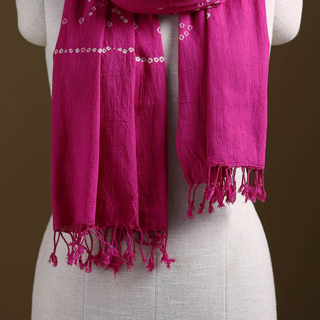 Kutch Handwoven Organic Kala Cotton Bandhani Stole 31