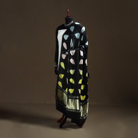 Multicolor - Shibori Clamp Dyed Modal Silk Dupatta with Zari Border 33