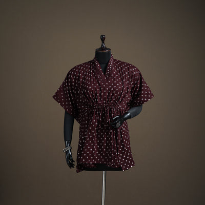 Bandhani Tie-Dye Cotton Short Kaftan 60