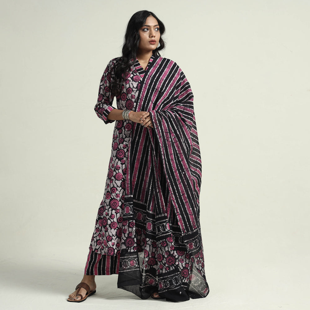 Batik Kurta with Palazzo & Dupatta Set
