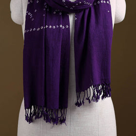 Kutch Handwoven Organic Kala Cotton Bandhani Stole 32