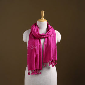 Kutch Handwoven Organic Kala Cotton Bandhani Stole 33