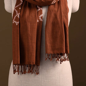 Kutch Handwoven Organic Kala Cotton Bandhani Stole 34