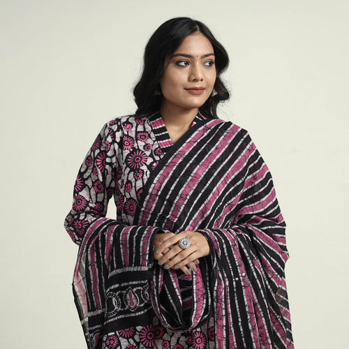 Batik Kurta with Palazzo & Dupatta Set
