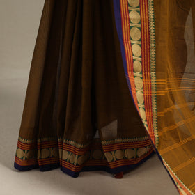 Brown - kandangi chettinad cotton saree with border 22