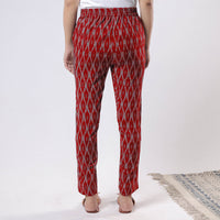 Brown - Pochampally Ikat Cotton Tapered Casual Pant for Women