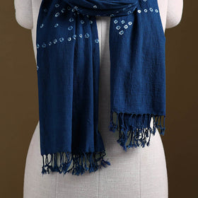 Kutch Handwoven Organic Kala Cotton Bandhani Stole 37