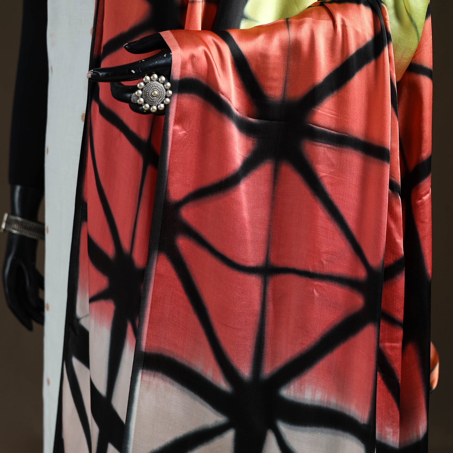Multicolor - Shibori Clamp Dyed Modal Silk Dupatta with Zari Border 34