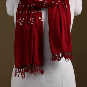 Kutch Handwoven Organic Kala Cotton Bandhani Stole 38