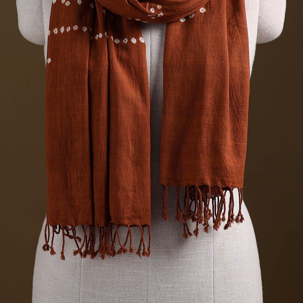 Kutch Handwoven Organic Kala Cotton Bandhani Stole 39