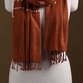 Kutch Handwoven Organic Kala Cotton Bandhani Stole 39