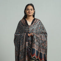 Black - Ajrakh Modal Silk Dupatta with Zari Border 88