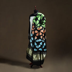 Multicolor - Shibori Clamp Dyed Modal Silk Dupatta with Zari Border 35