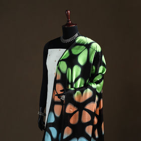 Multicolor - Shibori Clamp Dyed Modal Silk Dupatta with Zari Border 35