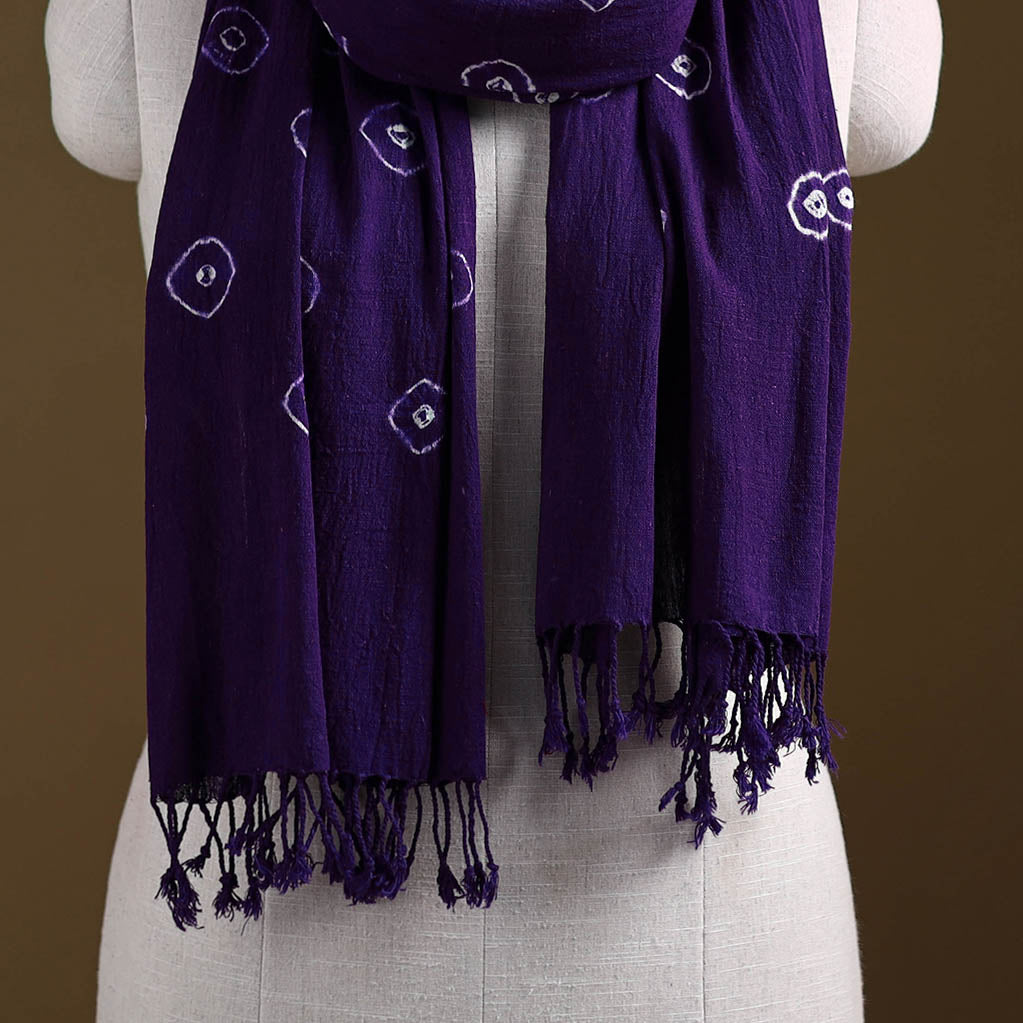 Kutch Handwoven Organic Kala Cotton Bandhani Stole 41