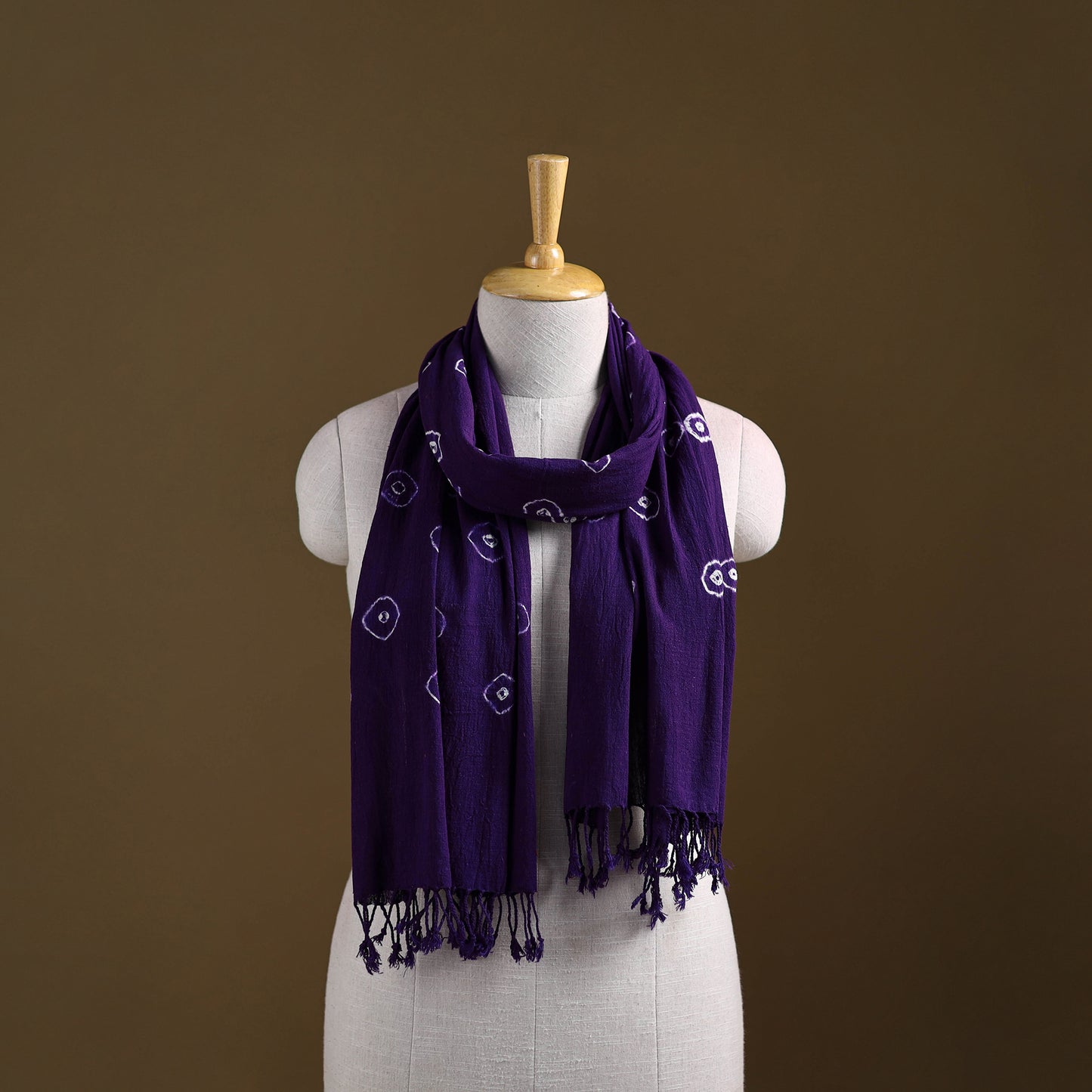 Kutch Handwoven Organic Kala Cotton Bandhani Stole 41