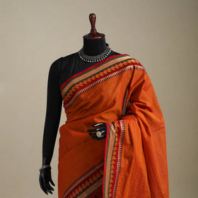 Orange - kandangi chettinad cotton saree with border 23