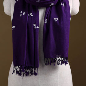Kutch Handwoven Organic Kala Cotton Bandhani Stole 42