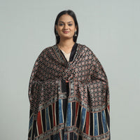 Black - Ajrakh Modal Silk Dupatta with Zari Border 89