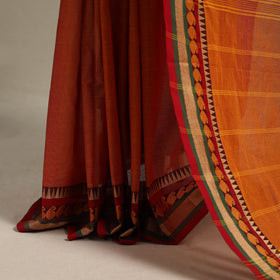 Orange - kandangi chettinad cotton saree with border 23