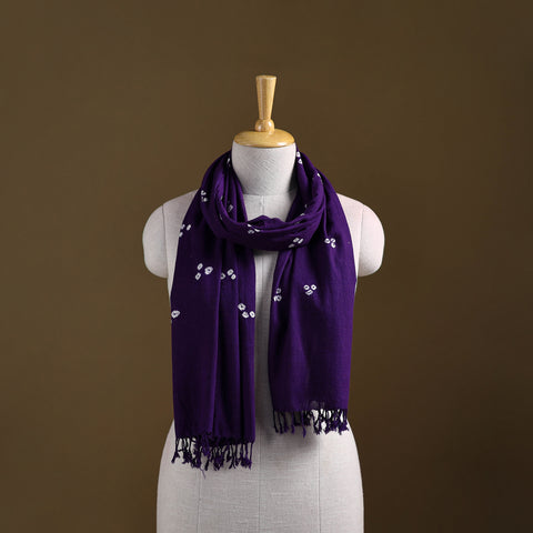 Kutch Handwoven Organic Kala Cotton Bandhani Stole 42