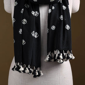 Kutch Handwoven Organic Kala Cotton Bandhani Stole 43