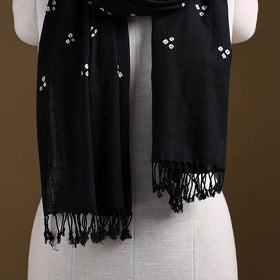 Kutch Handwoven Organic Kala Cotton Bandhani Stole 44
